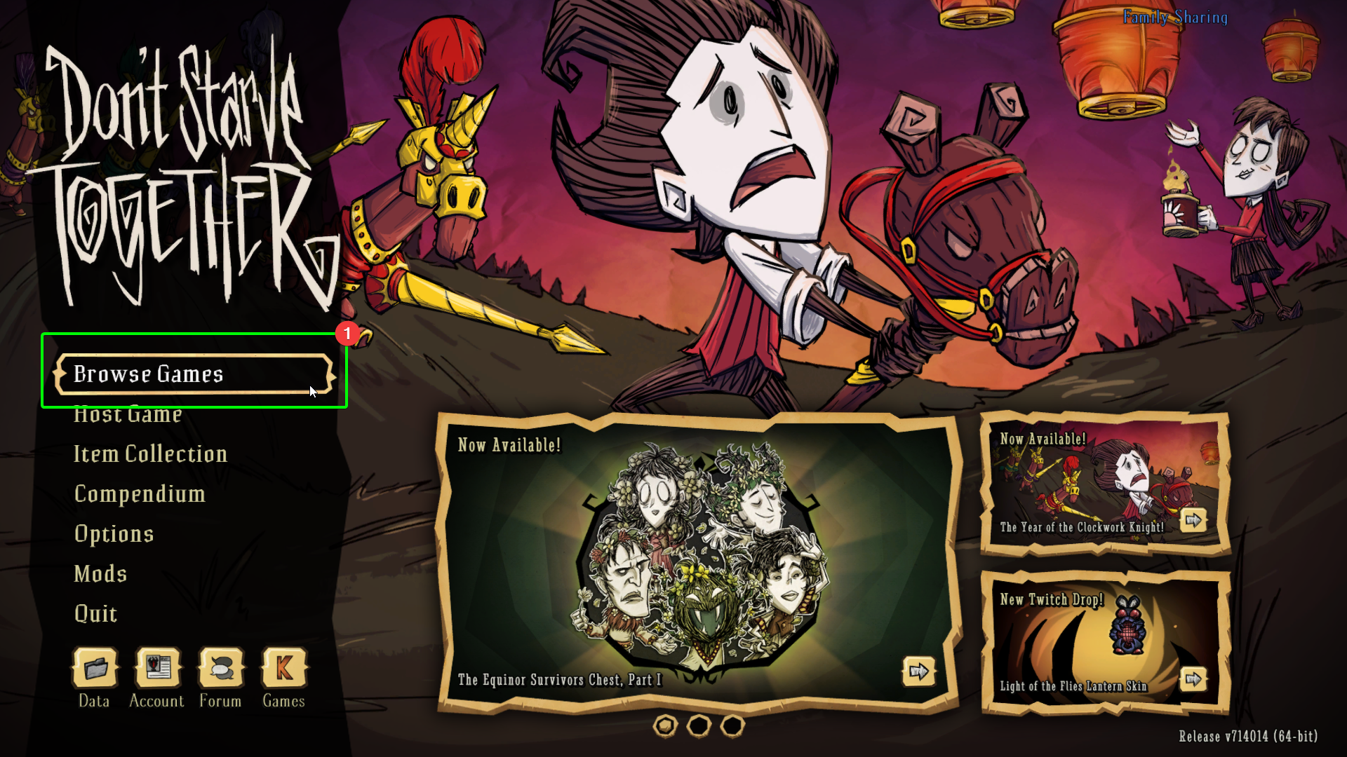 CreeperPanel Don't Starve Together Connect Menu