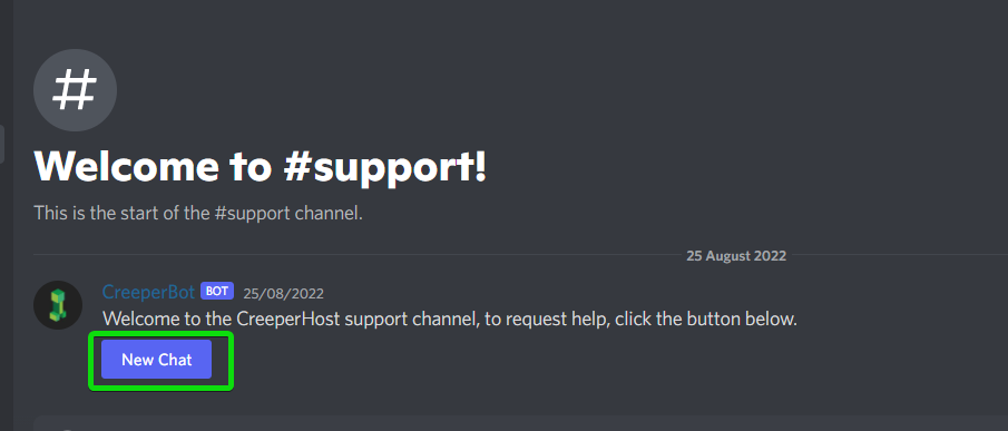 MineTogether Discord Start New Chat