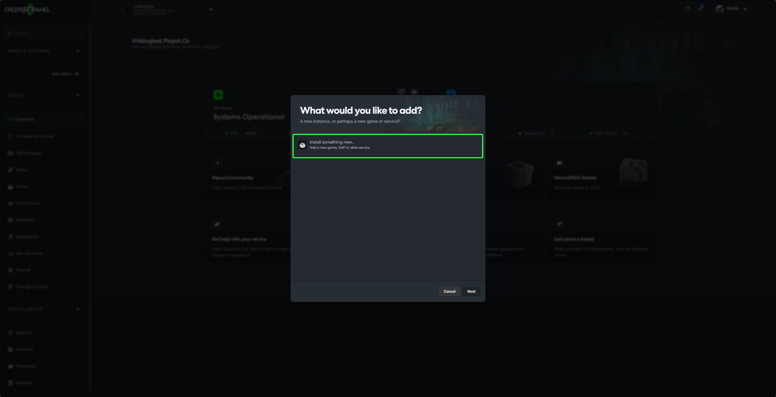 Docs Version Dropdown CreeperPanel Install New