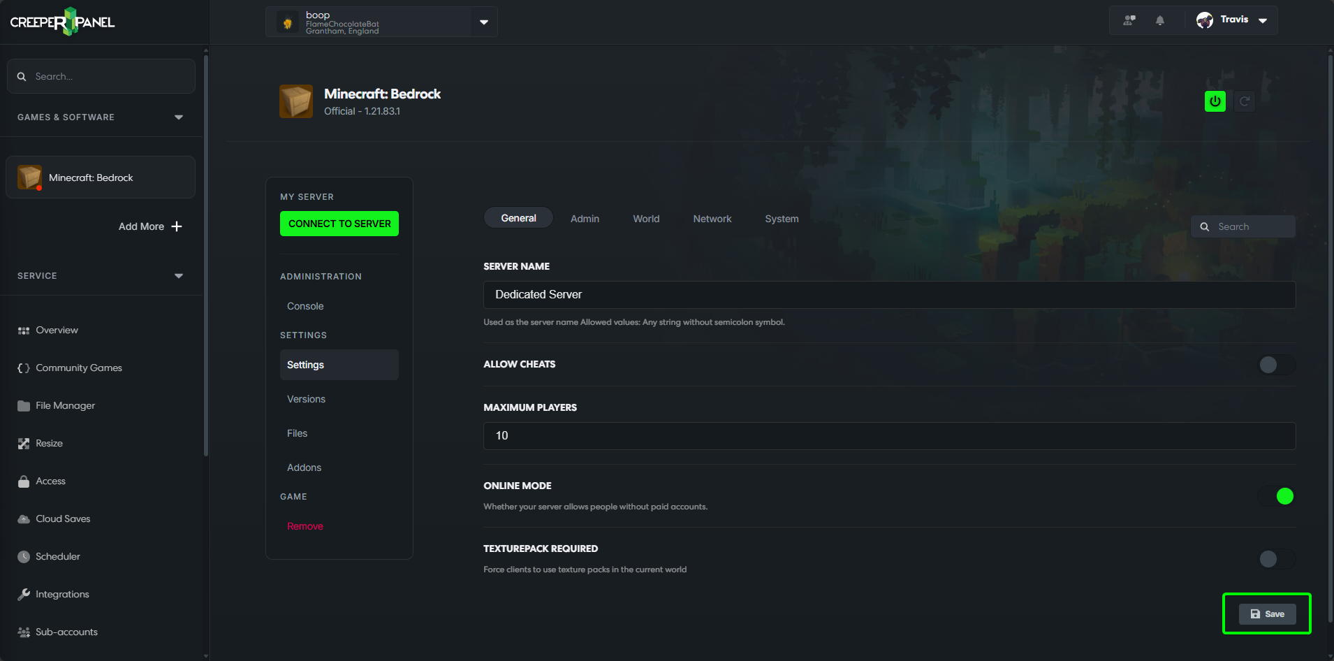 Minecraft Bedrock Op Player Save Settings
