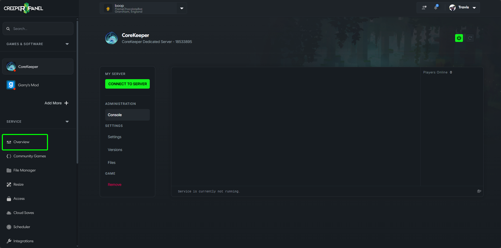 CreeperPanel Reboot Service Overview