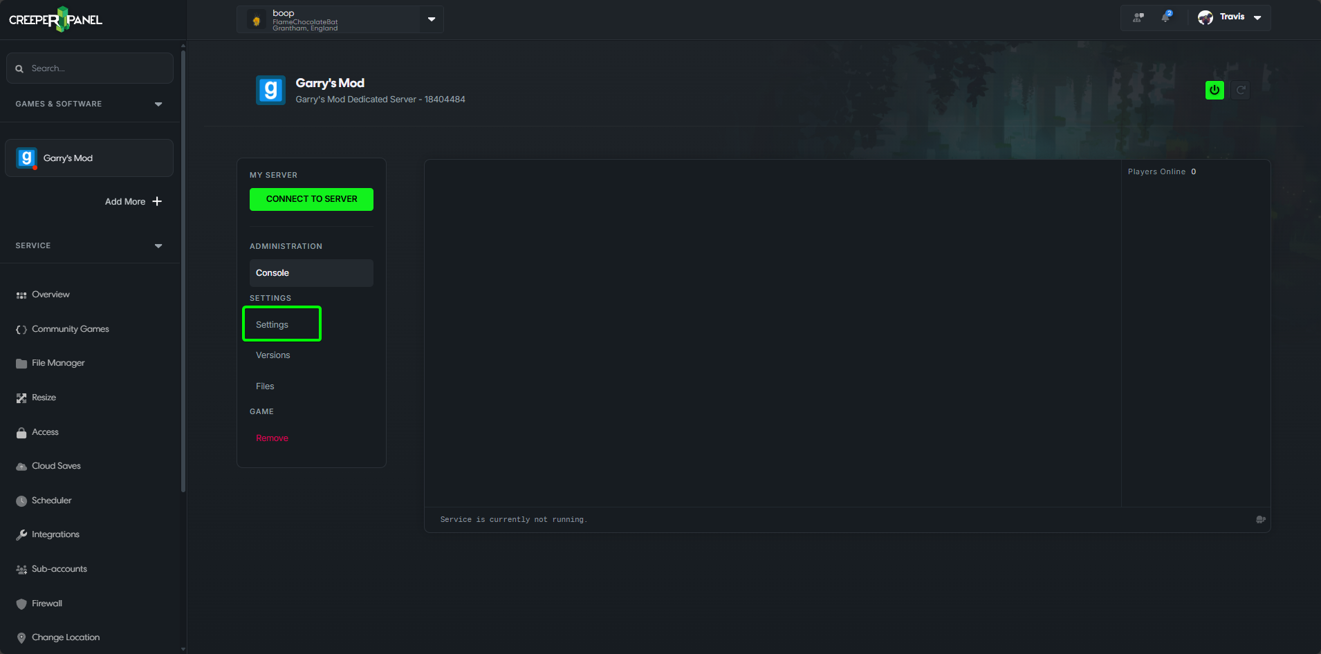 CreeperPanel Garry's Mod Settings